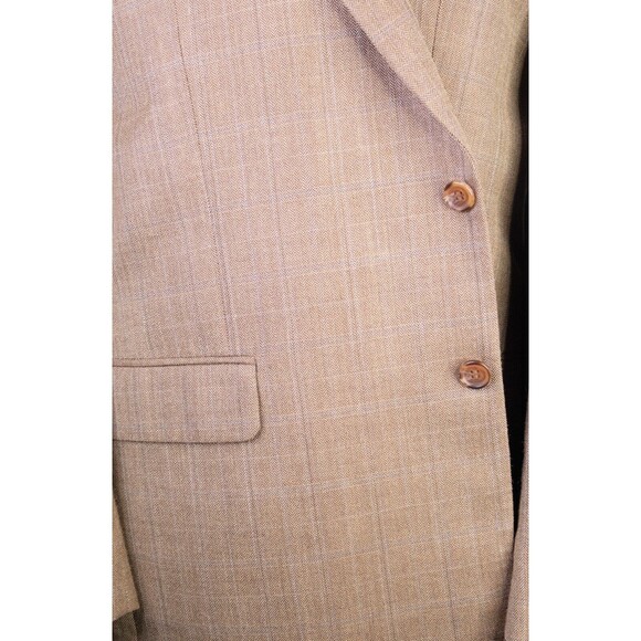 Ralph Lauren Mens Beige Herringbone 2 Button Sport Coat Blazer Jacket Sz 48R EUC - Picture 3 of 13